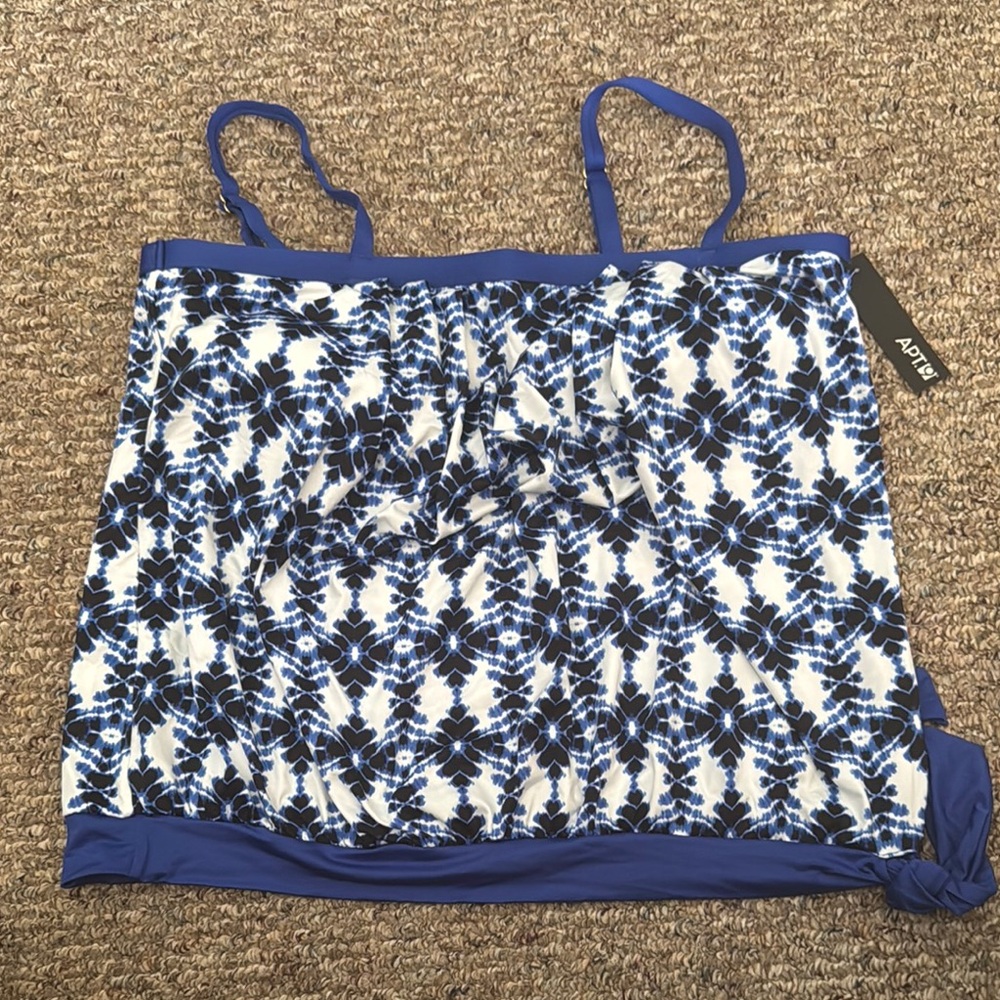 Apt. 9 Blue and White Geometric Bikini